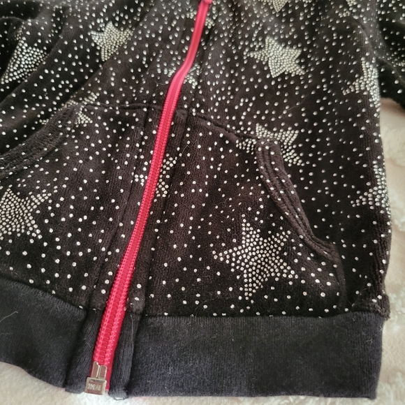 Girls Hoodie Jacket Black and Bling Stars 18 Months - Picture 3 of 7